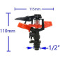 Aspersor de Riego Agricola Regulable con pincho | Aspersor Circular y Sectorial 1/2'' | Aspersor de Césped 8 a 13 m
