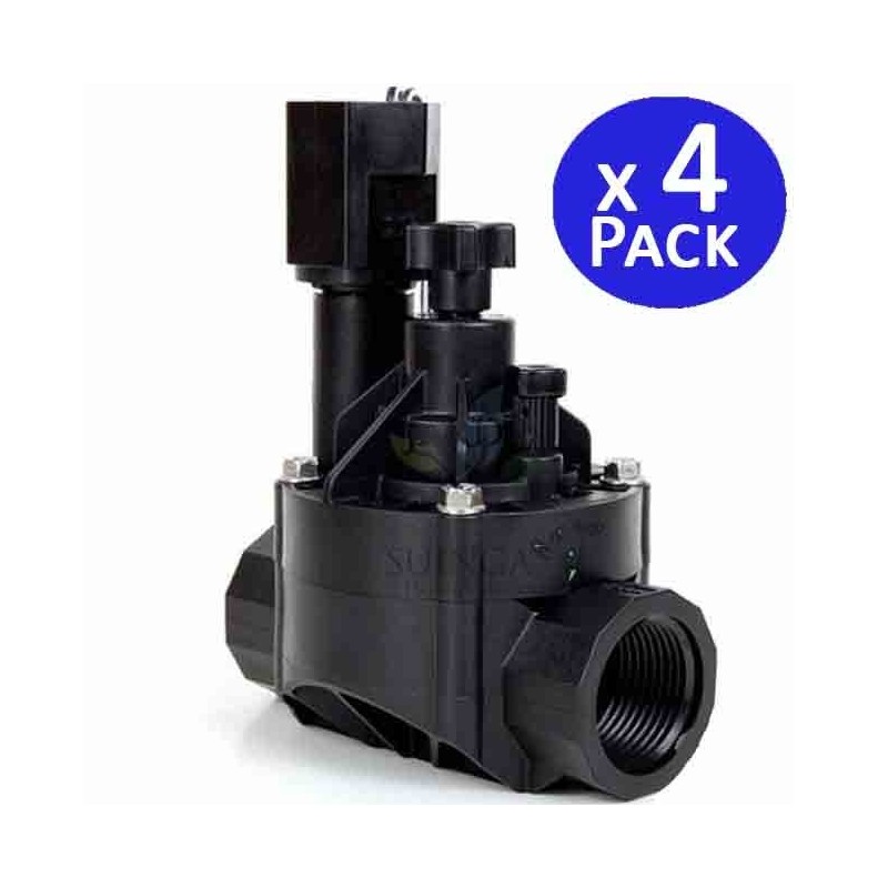 Pacote com 4 válvulas solenóides de irrigação Rain Bird de 1" 24V 100HVF