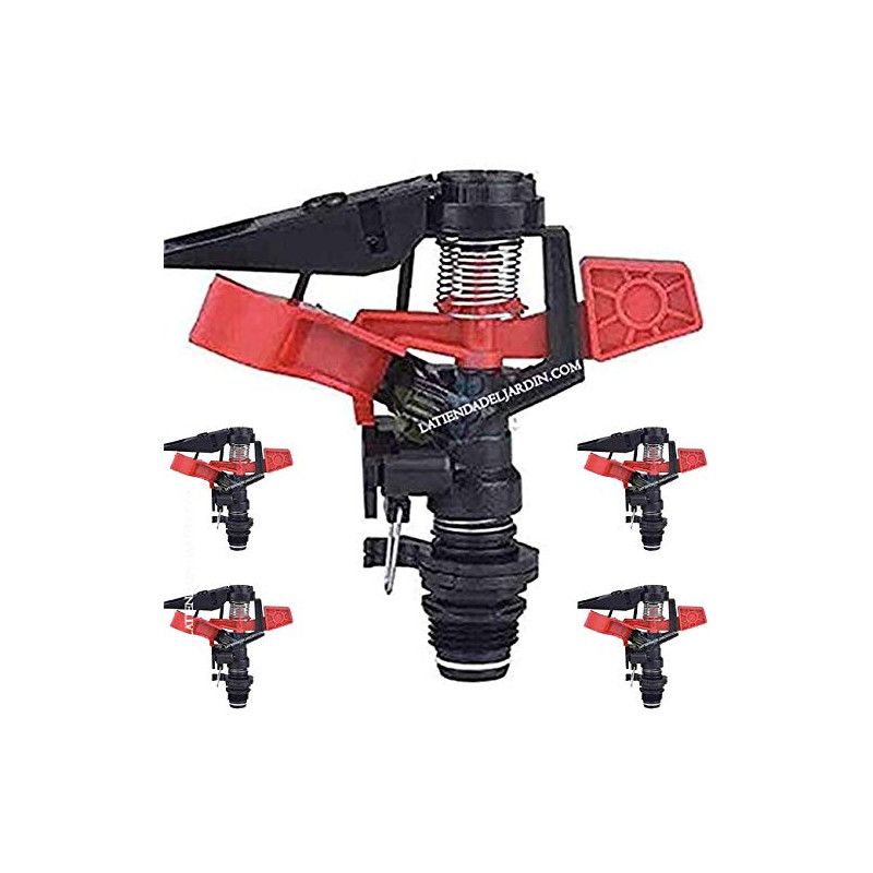 Set di 5 Irrigatore agricolo circolare e settoriale da 1/2'' | Irrigatore a impulsi per prato da 8 a 13 m Set di 5 Irrigatore agricolo circolare e settoriale da 1/2'' | Irrigatore a impulsi per prato da 8 a 13 m