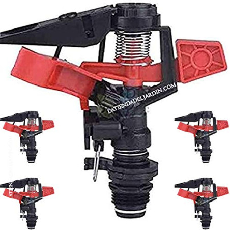 Lot de 5 Arroseur secteur agricole arrosage 1/2'', portée 8 à 13 m, Suinga