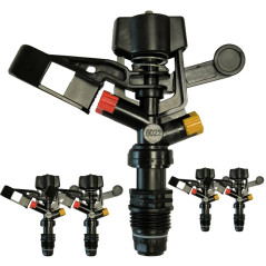 Pack 5 Aspersores de riego agrícola Circular 1/2''. 7-13 metros. Caudal 0,76 a 1,68 m3/hora