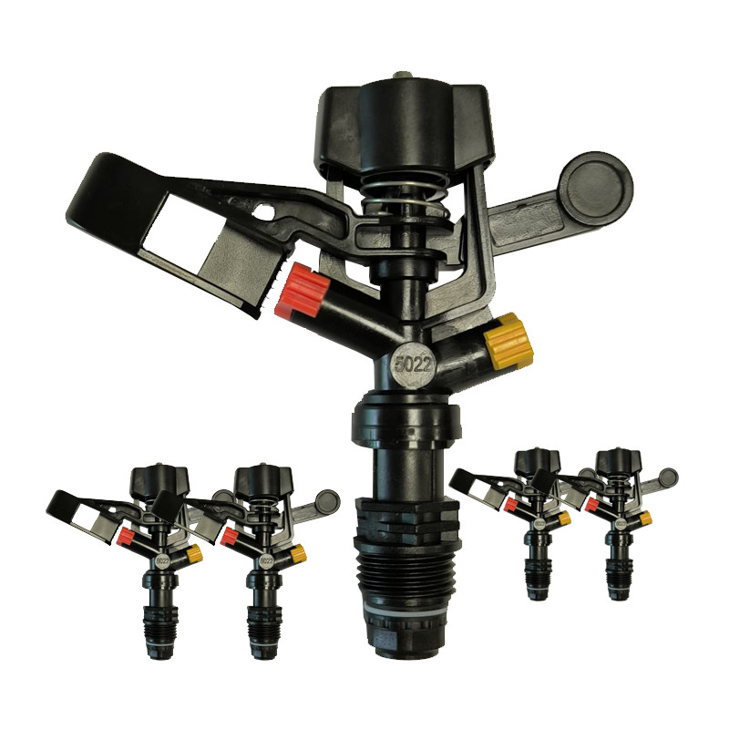 Set di 5 Irrigatore circolare per irrigazione agricola da 1/2''. 7-13 metri. Portata da 0,76 a 1,68 m3/ora