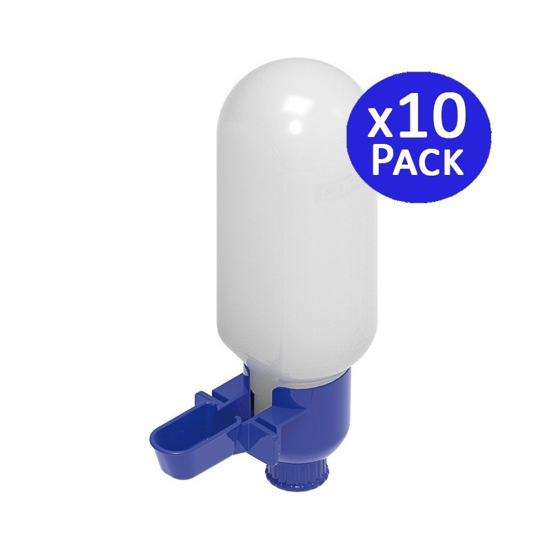 Pacote com 10 bebedouros de plástico branco para pombos, 0,5 litros | Fácil de limpar e leve Pacote com 10 bebedouros de plástico branco para pombos, 0,5 litros | Fácil de limpar e leve