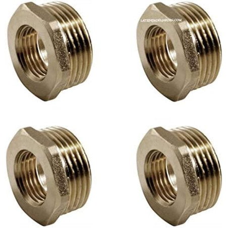 Pack 4 Tuerca latón 1 1/4'' x 1'' | Accesorio laton Aenor