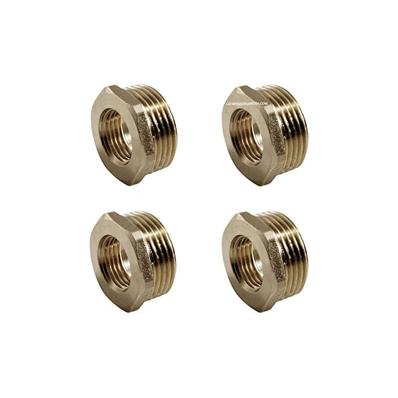Pack 4 Tuerca latón 1 1/2'' x 1'' | Accesorio laton Aenor | Reductor de latón roscados | Tuerca reducida latón Aire, Agua, Gas Pack 4 Tuerca latón 1 1/2'' x 1'' | Accesorio laton Aenor | Reductor de latón roscados | Tuerca reducida latón Aire, Agua, Gas