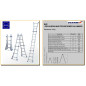 Litan multi-position aluminum metal ladder with 7+7 steps. Maximum working height 4.49 m Litan multi-position aluminum metal ladder with 7+7 steps. Maximum working height 4.49 m