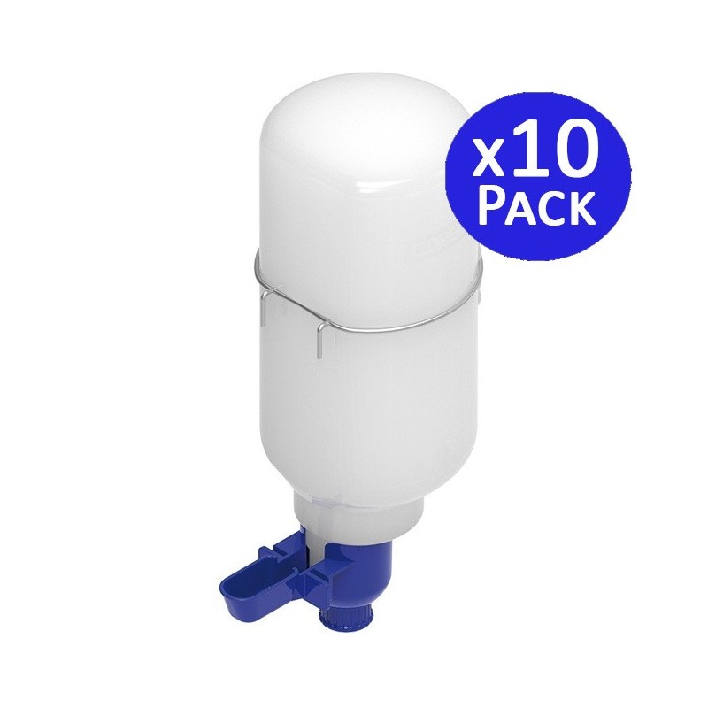 10 x Abreuvoir pour pigeons en plastique blanc 2 litres