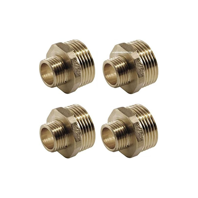 4 x Brass nipple 1 1/2 "x 1" thread 4 x Brass nipple 1 1/2 "x 1" thread