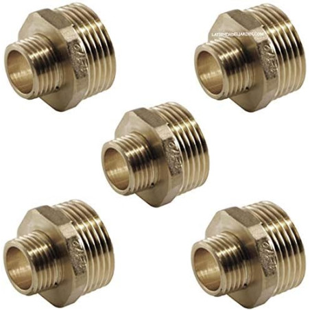 5 x 1 "x 1/2" brass nipple thread