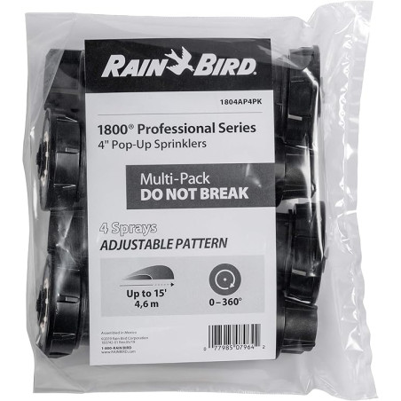 Pack 4 Aspersor emergente profesional 1804 Rain Bird para riego de jardín