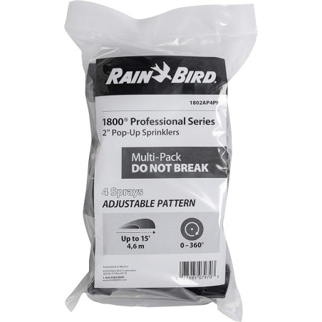 Pack 4 Aspersor emergente profesional 0-360° para riego de jardín Rain Bird 1802
