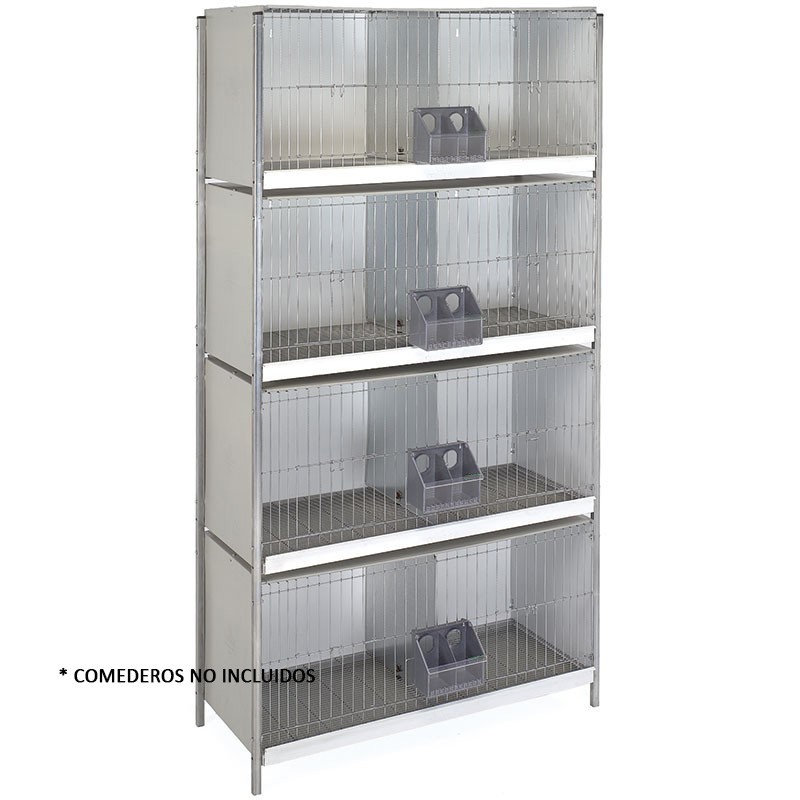 Galvanized sheet metal pigeon cage with 8 compartments and legs