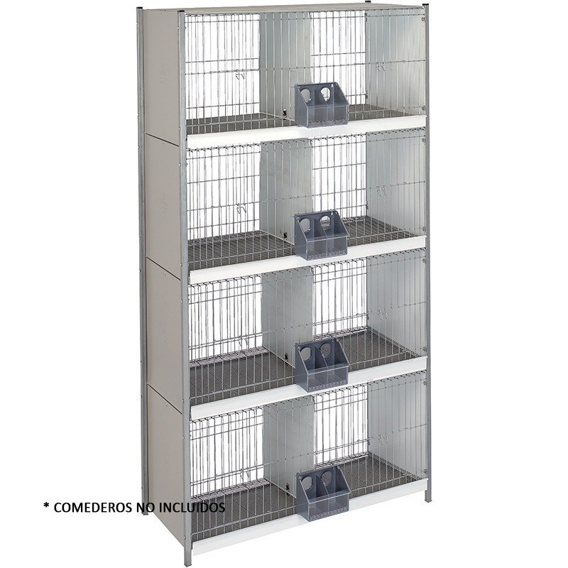Cage à pigeons en tôle galvanisée 8 départements avec pattes, 100 x 45 x 202 cm