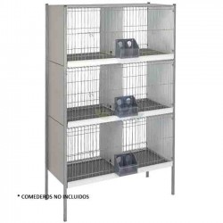 Gaiola para pombos em chapa galvanizada com 6 compartimentos e pernas