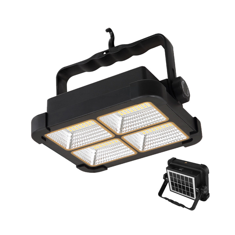 Holofote Solar LED de 15 W com Luz Neutra, Carregamento USB e Dupla Intensidade | Iluminação Externa Autônoma IP44