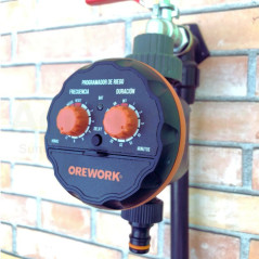 Programador de Riego Orework Presión Cero | 2 Botones Giratorios | Ideal para Goteo, Jardines y Huertos
