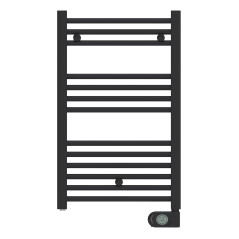 Sèche-serviettes électrique programmable noir mat 400 W | Sèche-serviettes design noir pour salle de bain