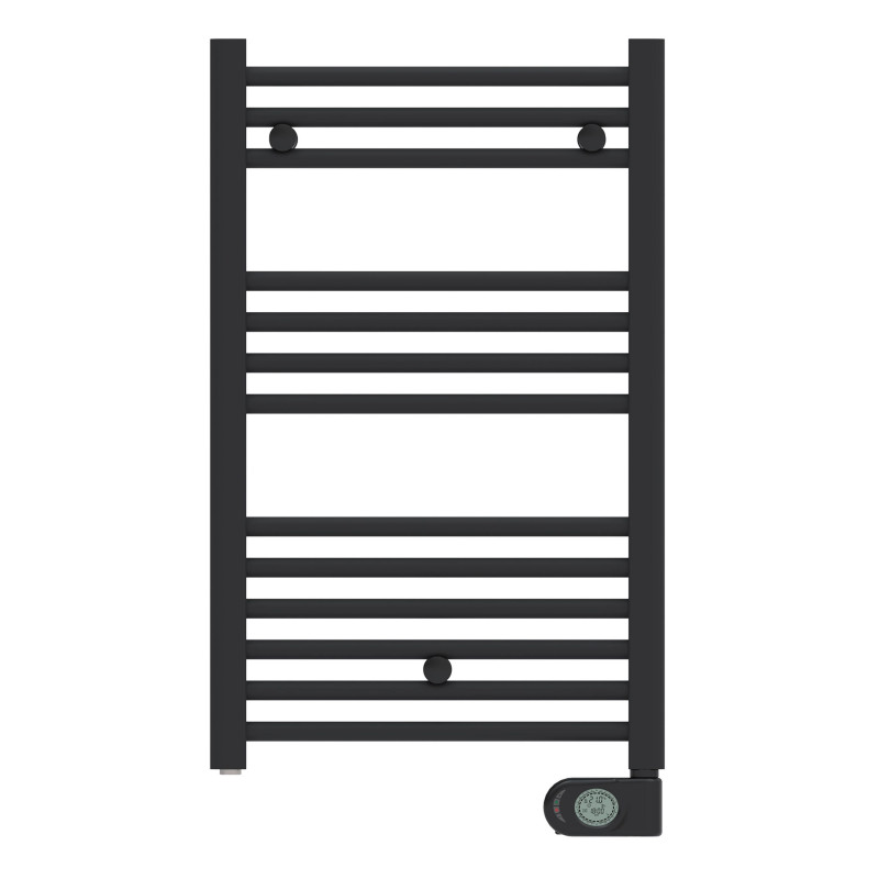 Toalheiro elétrico programável de 400 W, preto fosco | Toalheiro preto de design para banheiros Toalheiro elétrico programável de 400 W, preto fosco | Toalheiro preto de design para banheiros