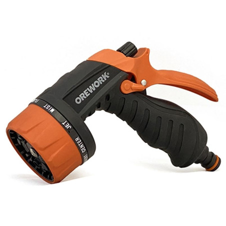 Pistola per irrigazione multifunzione Orework con 8 modalità | Ugello in ottone e impugnatura ergonomica per giardino