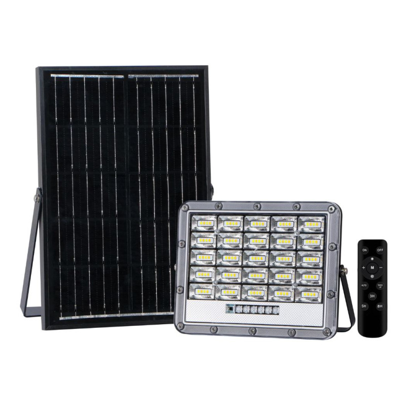 Projetor solar CCT de 100 W | Iluminação solar profissional para exteriores com classificação IP65