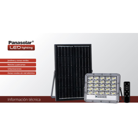 Proiettore solare CCT da 100W | Illuminazione solare professionale per esterni IP65