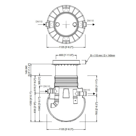 Séparateur de graisses et d'huiles de 600 litres pour ateliers, ferrailleurs et restaurants | Conforme à la norme UNE-1825