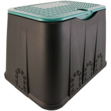 Arqueta rectangular estándar con tornillo para tres válvulas de riego