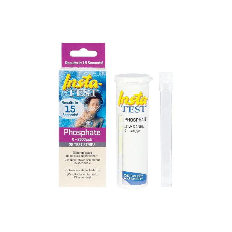 Bandelettes analytiques pour déterminer le taux de phosphates, 25 bandelettes pour la piscine Bandelettes analytiques pour déterminer le taux de phosphates, 25 bandelettes pour la piscine