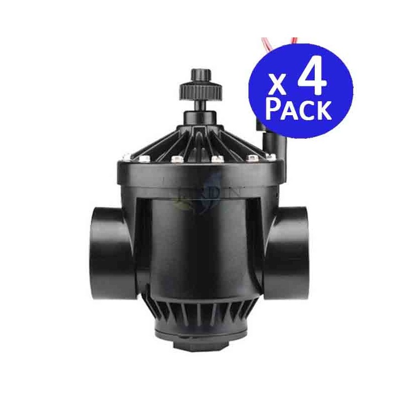 4 x Électrovanne d'arrosage Hunter PGV-151, 24V, 1 1/2'' avec régulateur de flux, pour les programmeurs électriques