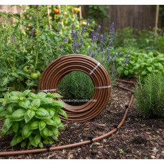 Pack 200m Pipe 16mm drip irrigation with drippers 50cm brown