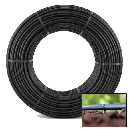 Tuyau d'arrosage goutte à goutte 16mm à 33 cm noir, 25 mètres, Suinga