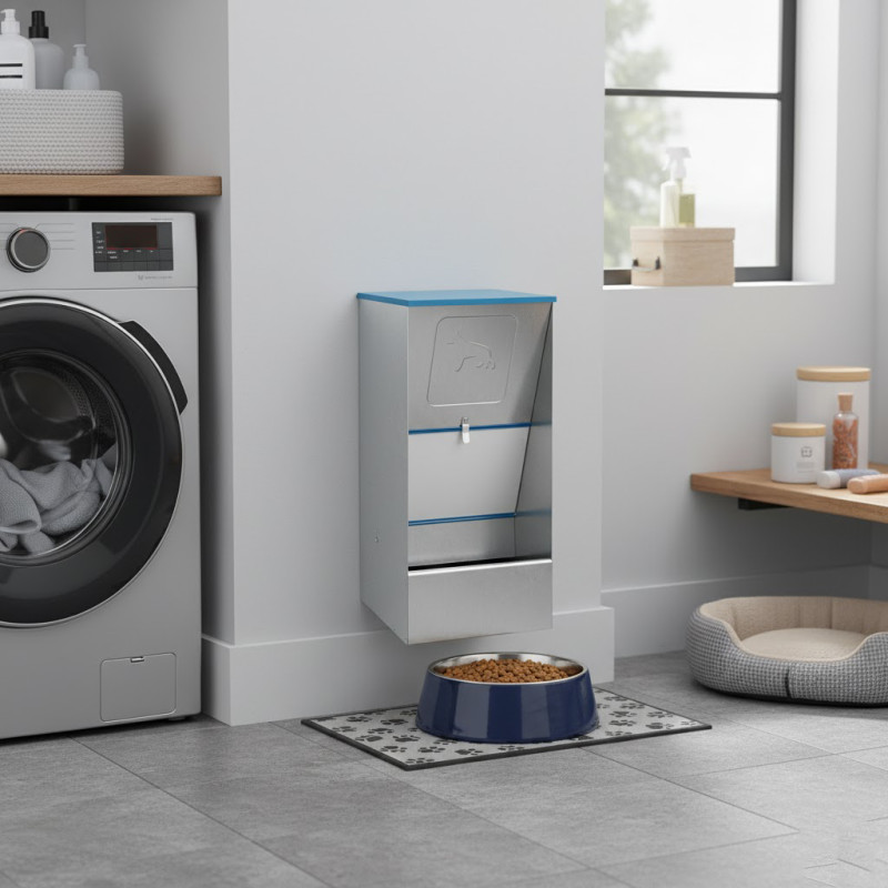 Comedero Tolva Para Perros 63 Litros – Galvanizado Autoservicio (40x35x80 Cm) Fabricado En España