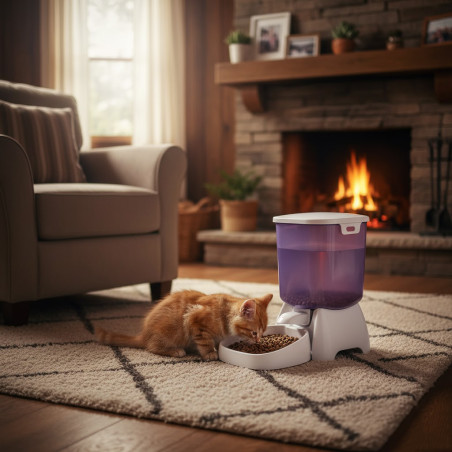 Comedero automático gatos y perros 3 Kg, 36x21x35 cm