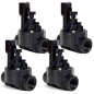 Lot de 4 Électrovanne d'arrosage Rain Bird 100HVF, 24V, 1'' avec régulateur de flux, pour les programmeurs électriques