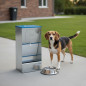 Comedero Tolva para Perros 27L Galvanizado | Comedero 31x26x61 cm | Dispensador de Comida Resistente Exterior