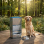 Distributeur de Croquettes pour Chiens 27L Galvanisé | Mangeoire 31x26x61 cm | Distributeur de Nourriture Résistant pour l’Extér