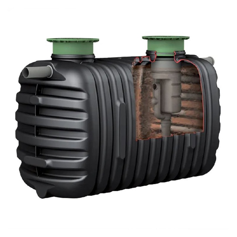 Klärgrube mit biologischem Filter 2000 Liter | Zugelassene Klärgrube für 3 bis 8 Personen | CE-zertifizierte Polyethylengrube