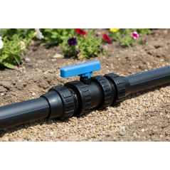 Válvula PVC Fitting para Tuberia de Polietileno 50mm | Llave de Paso para Conectar tubo polietileno 50mm