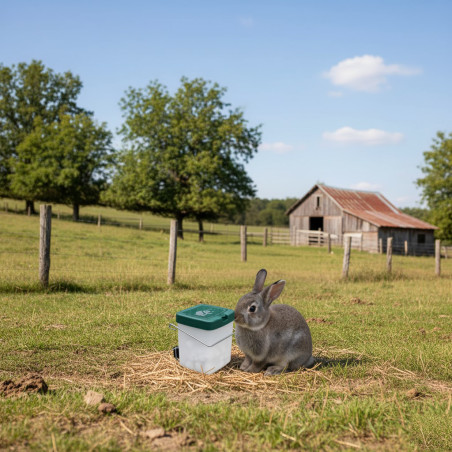 Bebedero de tetina para conejos con botella de 0.5L