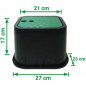 Arqueta de Riego Jardin 27x24x18 cm | Arqueta Riego Rectangular para Electrovalvulas | Arquetas de Riego con Tapa Jardin