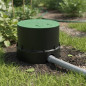Circular irrigation box with handle, Ø25 cm lid, Ø33 cm base, black and green, for gardening