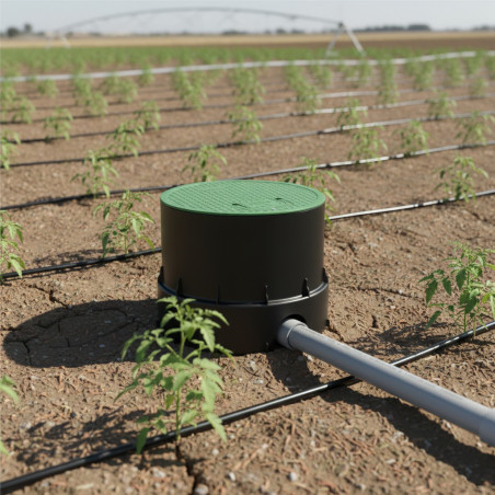 Arqueta de riego circular con tirador Ø25 cm tapa