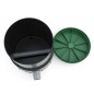 Circular irrigation box with handle, Ø25 cm lid, Ø33 cm base, black and green, for gardening