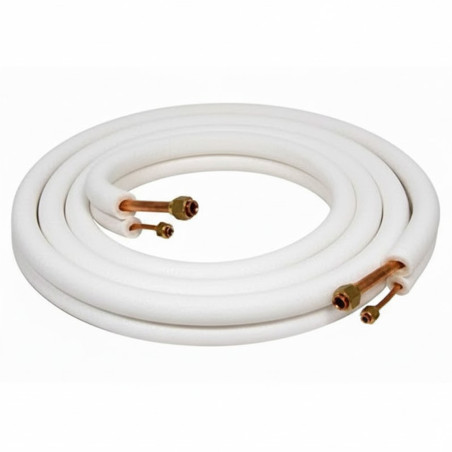 Tubo de ar condicionado com isolamento duplo de 3 metros com alargamento e porca de 1/4''-1/2'' - pronto para montar