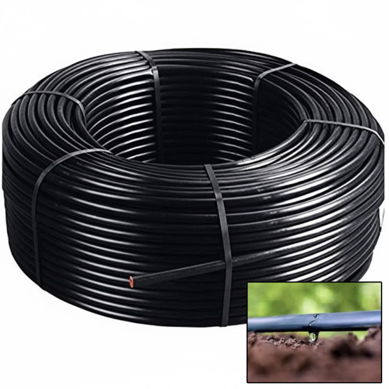 Tropfschlauch 16 mm, 100 cm 400 m Perlschlauch Tropfrohr 16 mm Tropferabstand schwarz