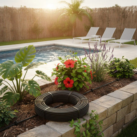 16mm black drip irrigation pipe, drippers every 50 cm, 400 meters