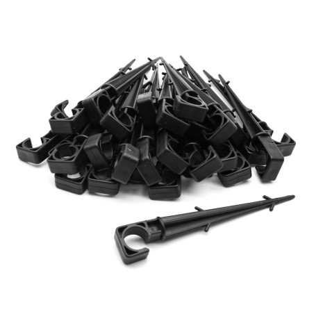 Set di 20 Picchetti Picchetto Ferma tubo per Irrigazione Gancio Ganci Tubi 16mm