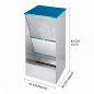 Comedouro para cães com funil de 63 litros | Comedouro galvanizado self-service 40x35x80 cm | Dispensador de alimentos