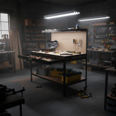 Reinforced workbench 150x120x60 cm ideal for heavy-duty work and storage, work table