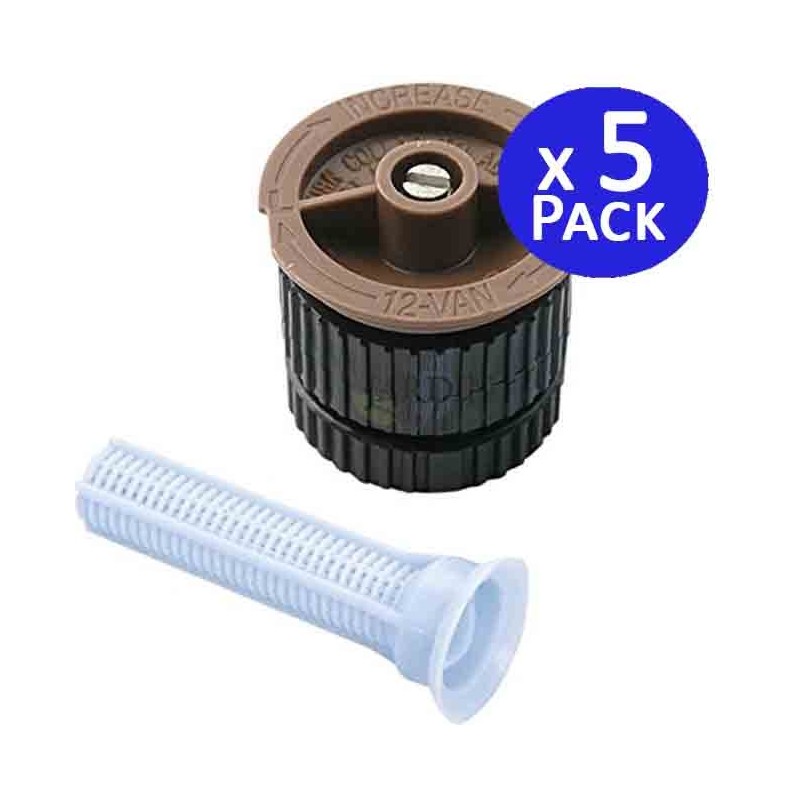 Set di 5 Ugello Rain Bird 12 VAN per Diffusori di Irrigazione | Irrigatori da Giardino con Angolo Regolabile | Raggio 3,7 Metri